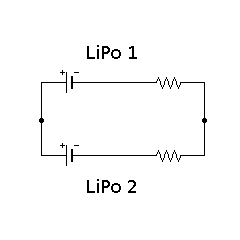 Esquema del circuito de baterías en paralelo